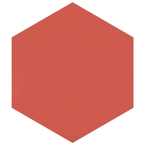 Textile Red Porcelain Tile - Glossy - 8 5/8" X 9 7/8" Hexagon
