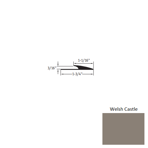 Johnsonite Welsh Castle Vinyl Moulding / Trim - 1 1/16" X 12 Ft (144") X 3/16" Edge Guard - Edge Guard
