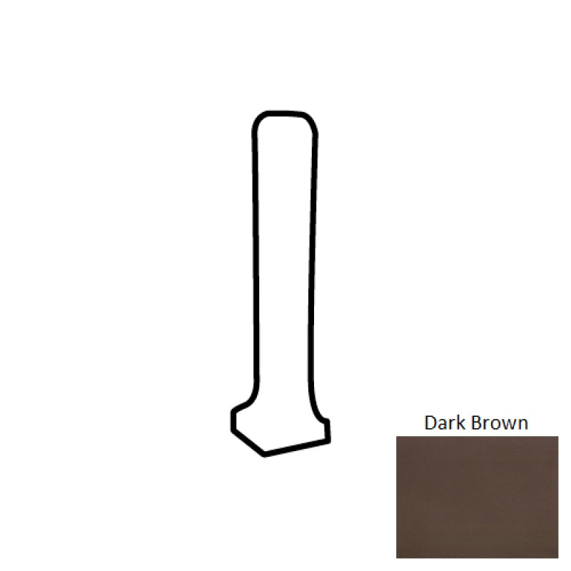 Dark Brown Quarry Floor Trim 1" x 6" Outside Corner Matte