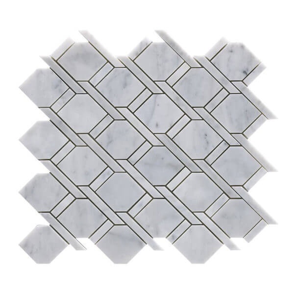 Carrara Marble Mosaic - Rope - Natural