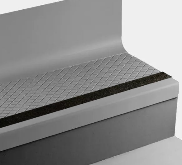 Pewter Diamond Rubber Stair Tread with Riser