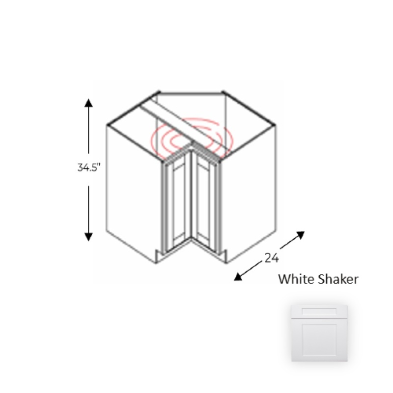 Whs.Bls33 Framed Shaker Premium White Shaker Natural Clear Coat Wood Kitchen Base Cabinet - 33" X 34.5" X 24" - Natural Clear Coat