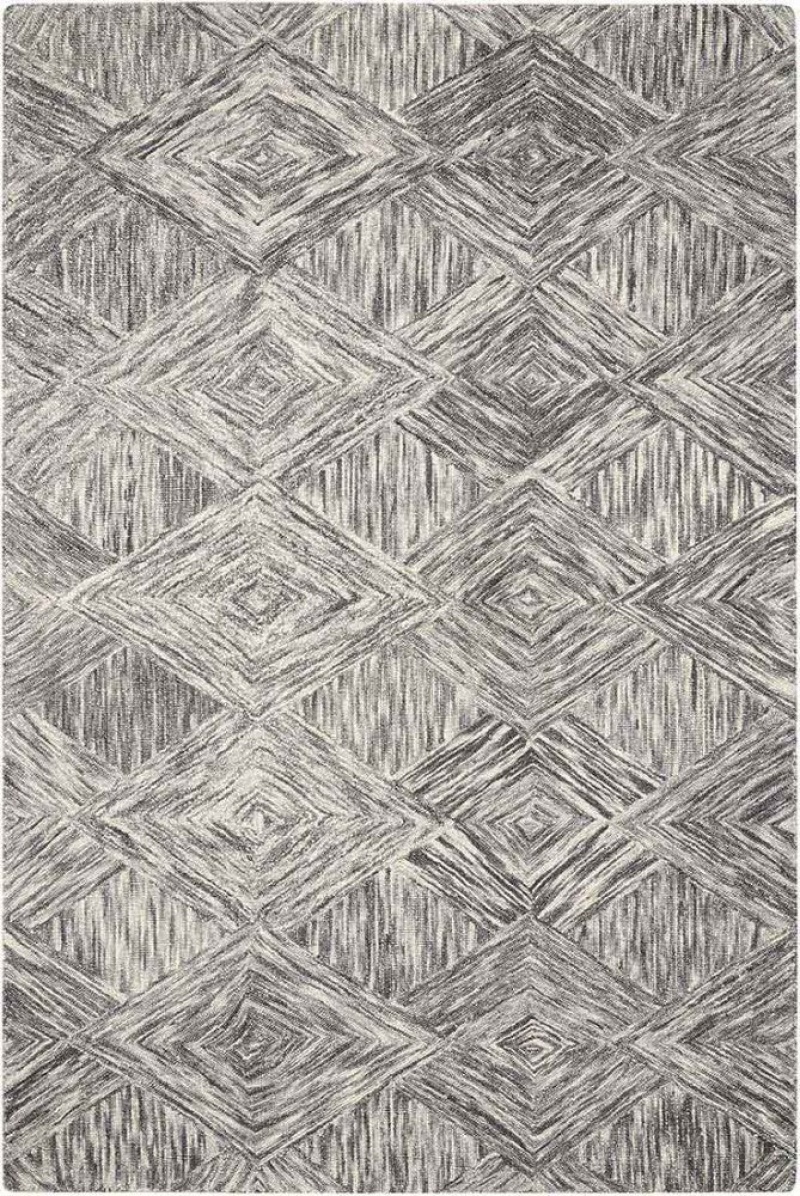 Interlock Charcoal Itl01 Wool Contemporary Area Rug - 5 Ft X 8 Ft - Charcoal