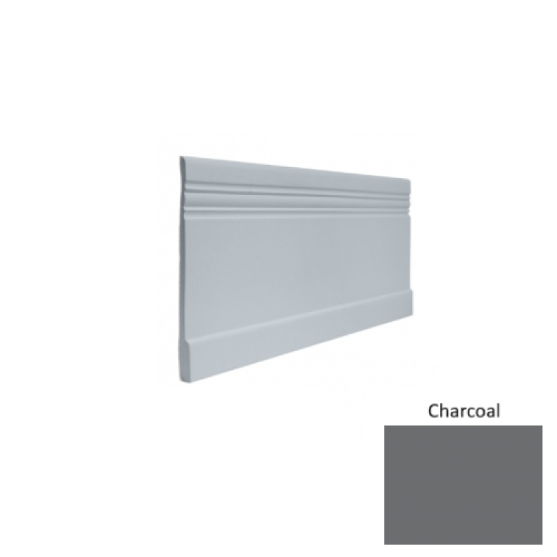 Contours #10 Serenity Charcoal Rubber Profiled Wall Base - Satin - 4" X 8 Ft