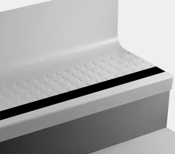 Johnsonite White Slipper Raised Round Rubber Moulding Trim