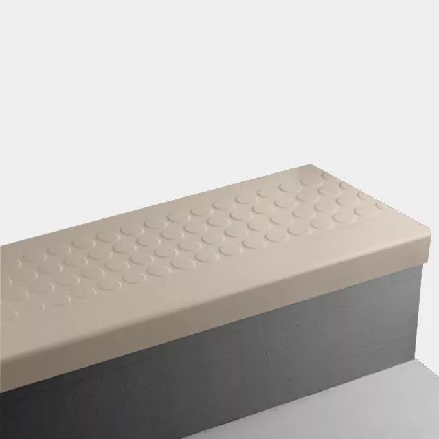 Johnsonite Silk Raised Round Textured Rubber Moulding / Trim, 12 1/4" x 84" Angle Fit Stair Tread Without Riser (Sq)