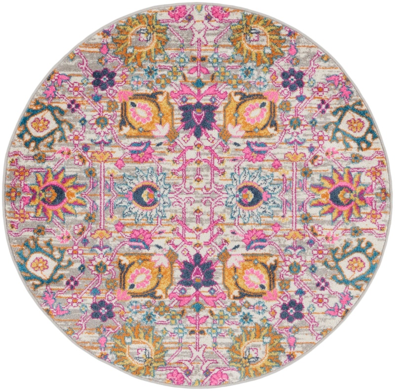 Passion Psn01 Silver Polypropylene Bohemian Area Rug