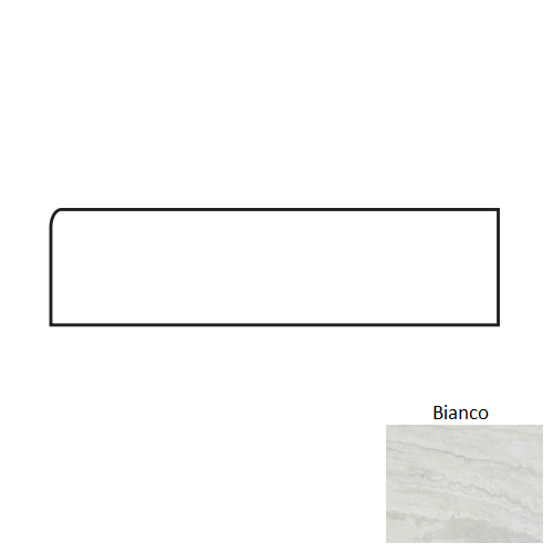 Memento Bianco Porcelain Floor Trim 3" x 24" Bullnose
