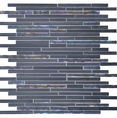 Opulence Indigo Glass Mosaic - 3/8" Random Linear - Glossy
