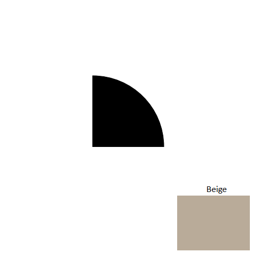 Johnsonite Beige Rubber Moulding / Trim - 1/2" X 8 Ft (96") X 1/2" Millwork Quarter Round - Millwork Quarter Round