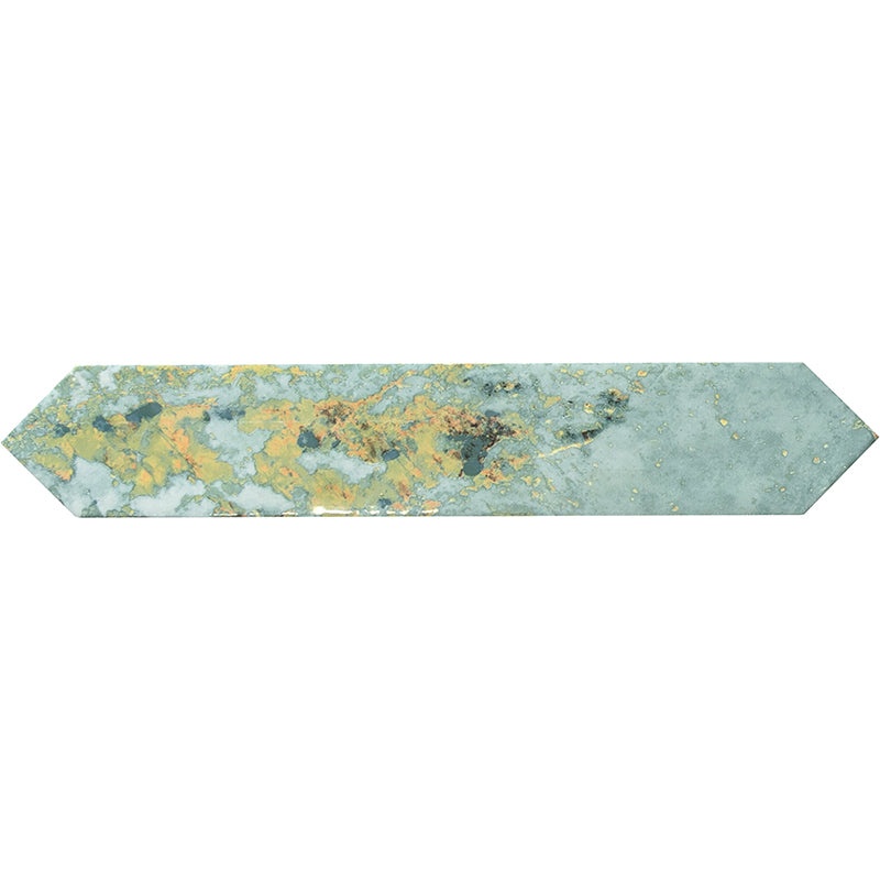 Piccadilly Rustic Aqua Ceramic Tile - Glossy - 1.7" X 9.6"