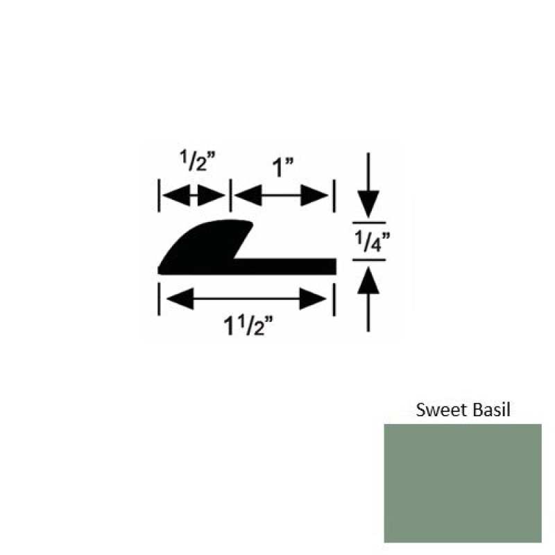 Solid 35 Sweet Basil Rubber Underlap Carpet Edge