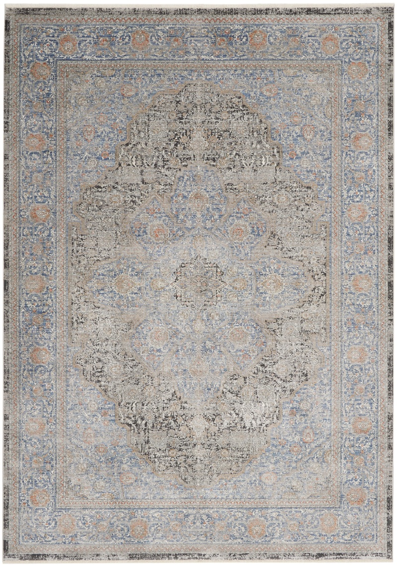 Starry Nights Stn07 Blue Viscose Vintage Area Rug