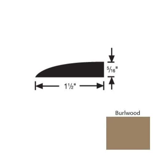 Flextones Burlwood Vinyl 177B Carpet Edge Reducer - 1 1/2" X 12 Ft - Thermoplastic