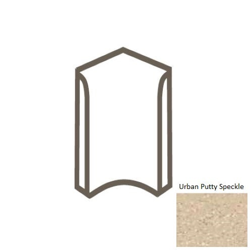 Keystones Unglazed Mosaic Urban Putty Speckle Porcelain Floor & Wall Trim - 2" X 2" Round Cap Incorner - Matte