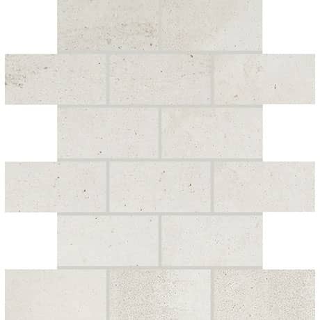 Modern Hearth White Ash Ceramic Mosaic - 2" x 4" Brick - Matte