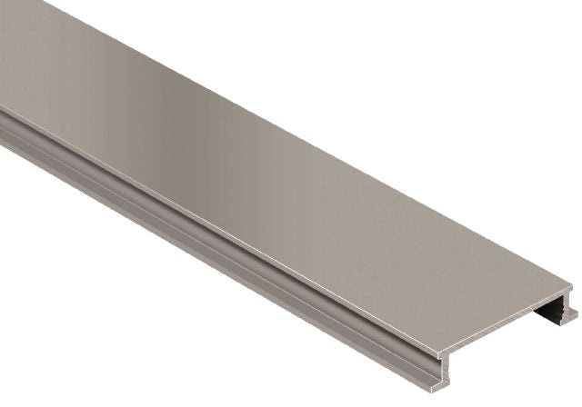 Designline Border Metal Tile Edging Trim - Satin Nickel Anodized Aluminum - 1/4" X 98 1/2"