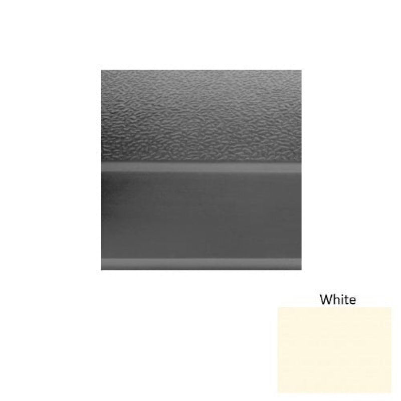 Solid 93 White Rubber (Sq) With Galley Red Abrasive Strip Stair Tread With Dupont Kevlar - Textured