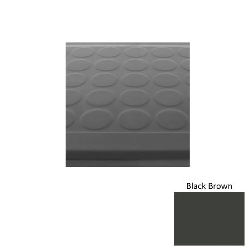 Solid Black Brown Rubber Stair Tread with Safety Yellow Strip