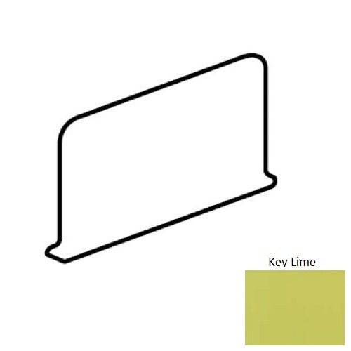 Color Wheel Classic Key Lime Ceramic Wall Trim - 4 1/4" X 6" Sanitary Cove Base Corner Right - Semi Gloss