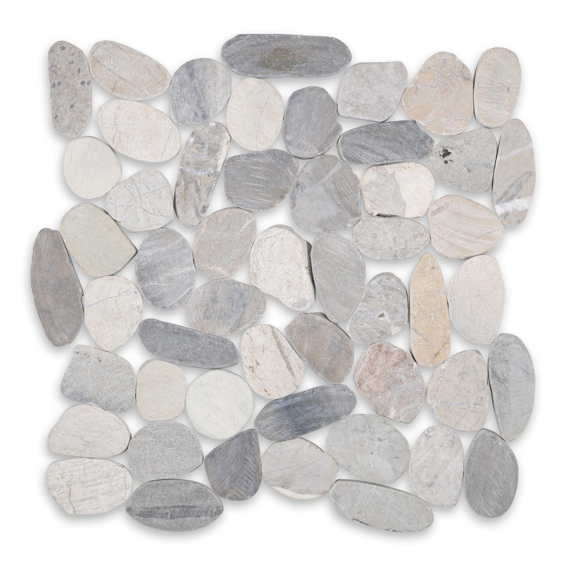 Sliced Flat Revere Natural Stone Pebble - 11 3/4" X 11 3/4" - Matte