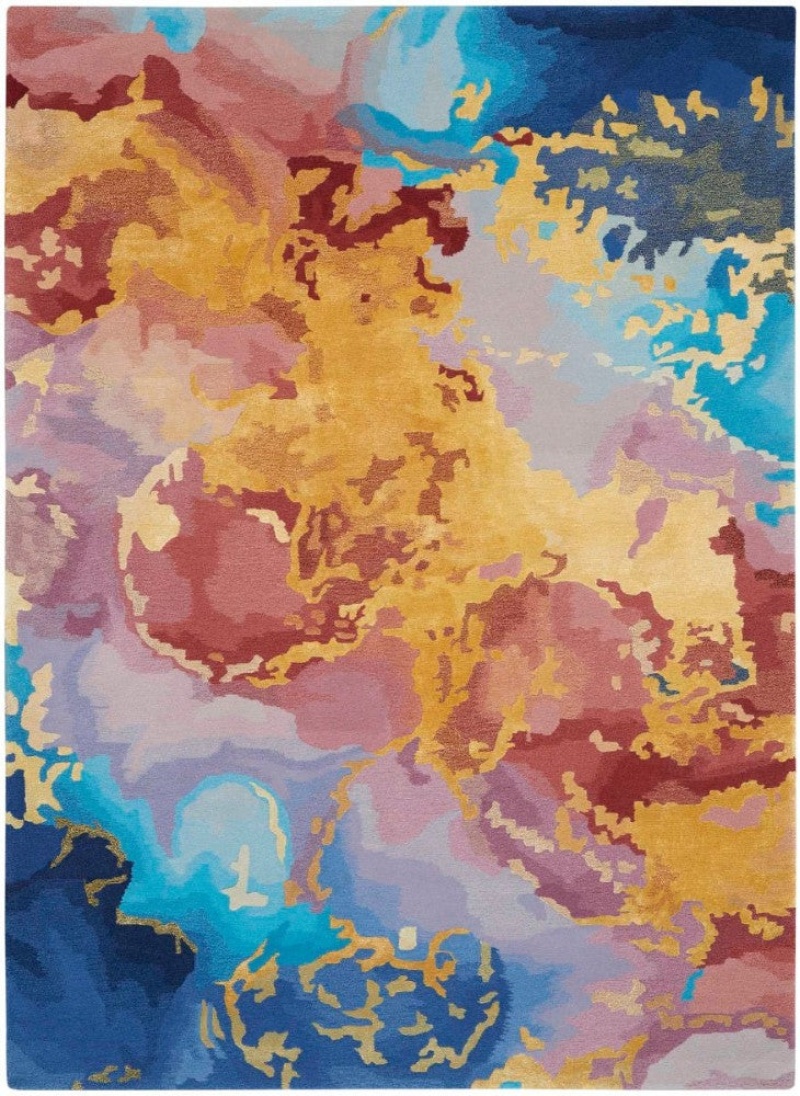 Prismatic Multicolor Prs18 Wool Blend Contemporary Area Rug - 6 Ft X 8 Ft - Multicolor