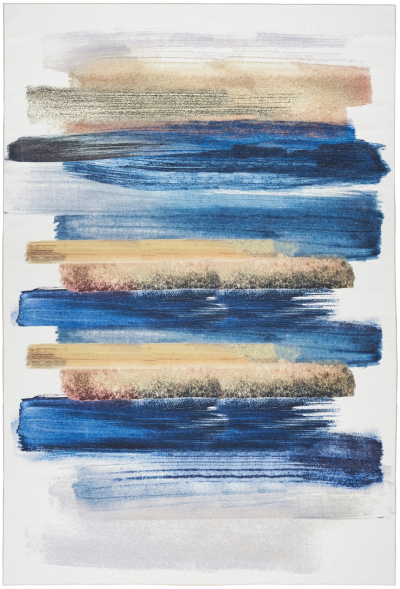 Blue Multicolor Modern Area Rug 4 ft x 6 ft