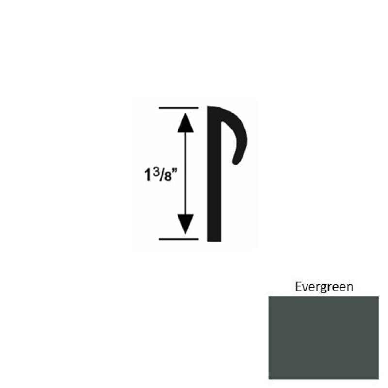 Solid 28 Evergreen Rubber Carpet Cove Cap Round - 3/16" X 9 Ft (108")
