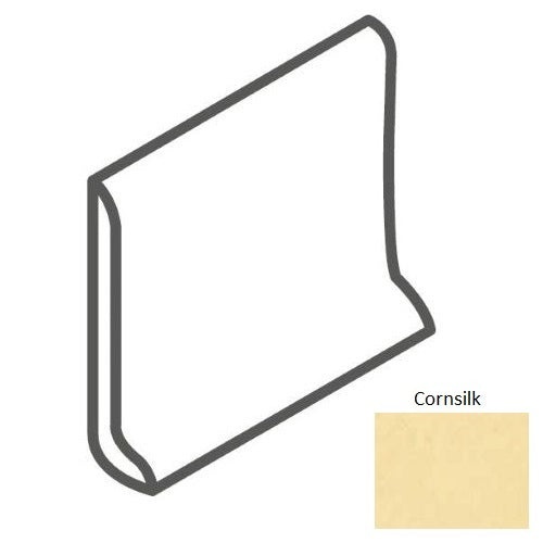 Color Wheel Classic Cornsilk Ceramic Wall Trim - 6" X 6" Sanitary Cove Base Slim Foot - Semi Gloss