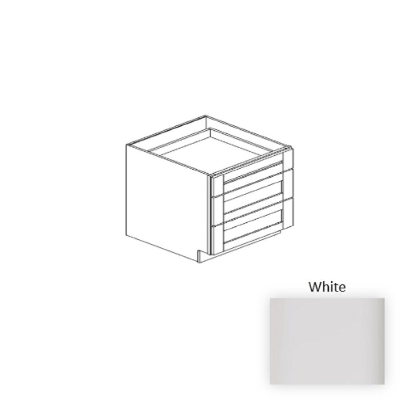 White Wood Kitchen Base Cabinet 27" x 24" x 34.5"