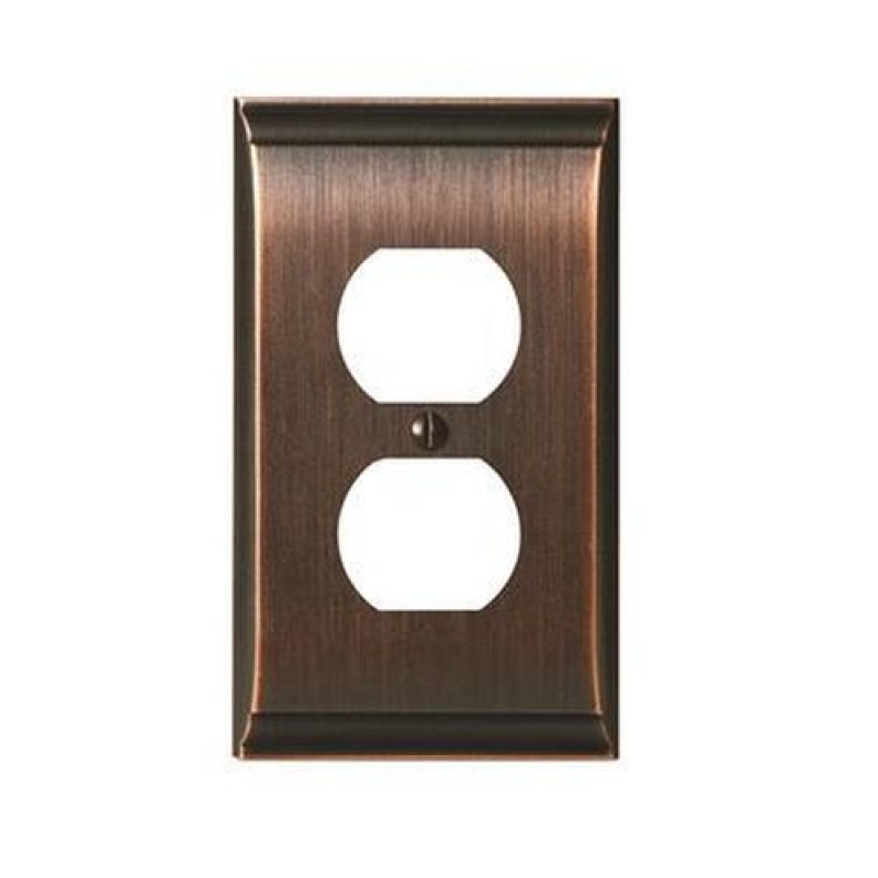Candler Zinc 1 Gang Duplex Outlet Wall Plate - Oil Rubbed Bronze - 1-Gang