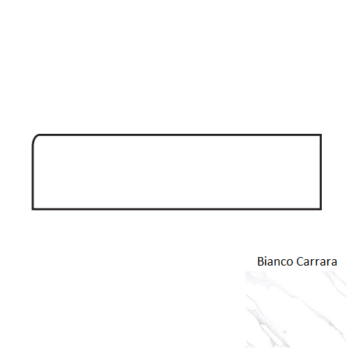 Porcelanato Bianco Carrara Porcelain Floor & Wall Trim - 3" X 36" Bullnose