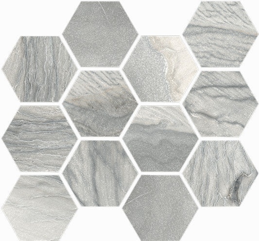 Macaubas Oyster Porcelain Mosaic - Hexagon