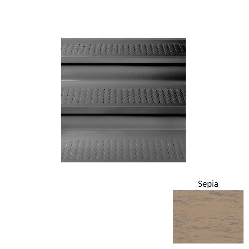 Marbleized 96 Sepia Vantage Raised Circular Rubber (Sq) Stair Tread With Riser - Textured