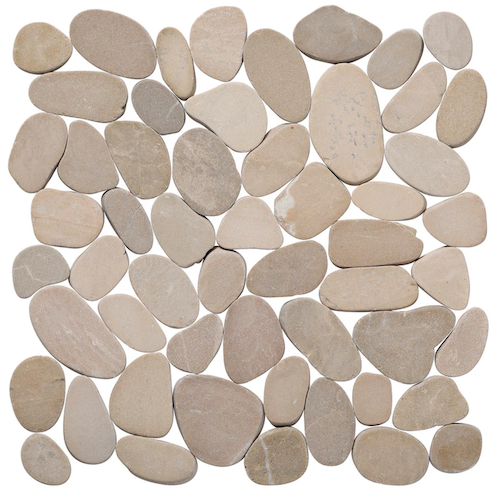 Pebble French Tan Mosaic - Level Pebble - Honed