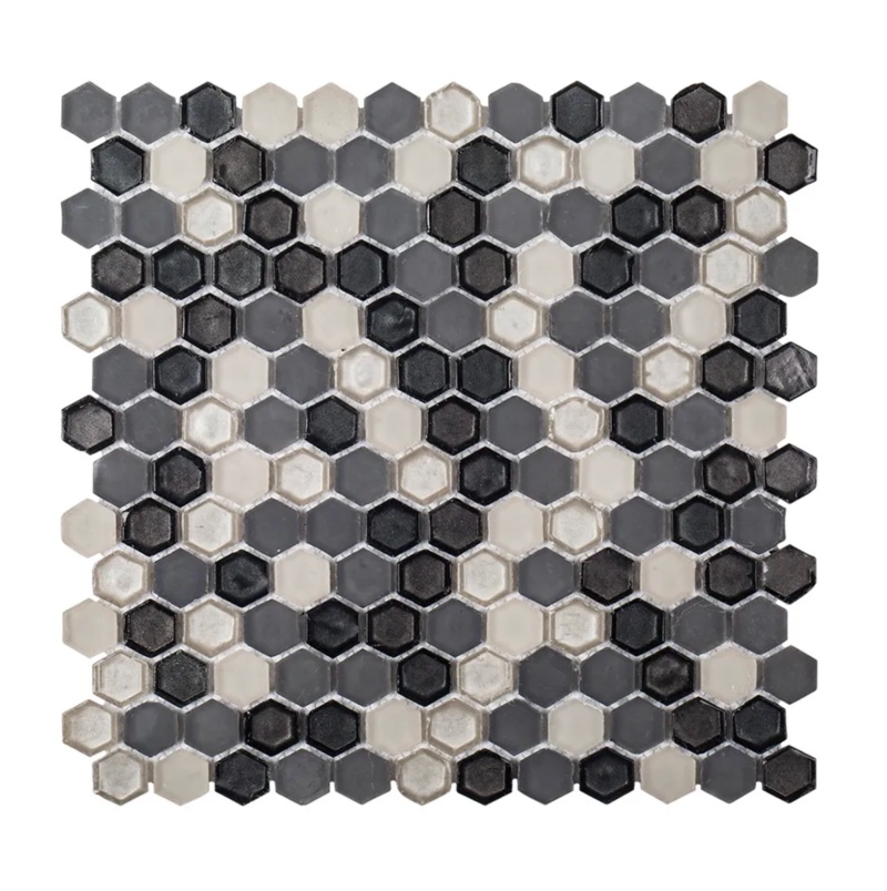 Suite Glass Silhouette Glass Mosaic - 5/8" Hexagon - Multi Finish