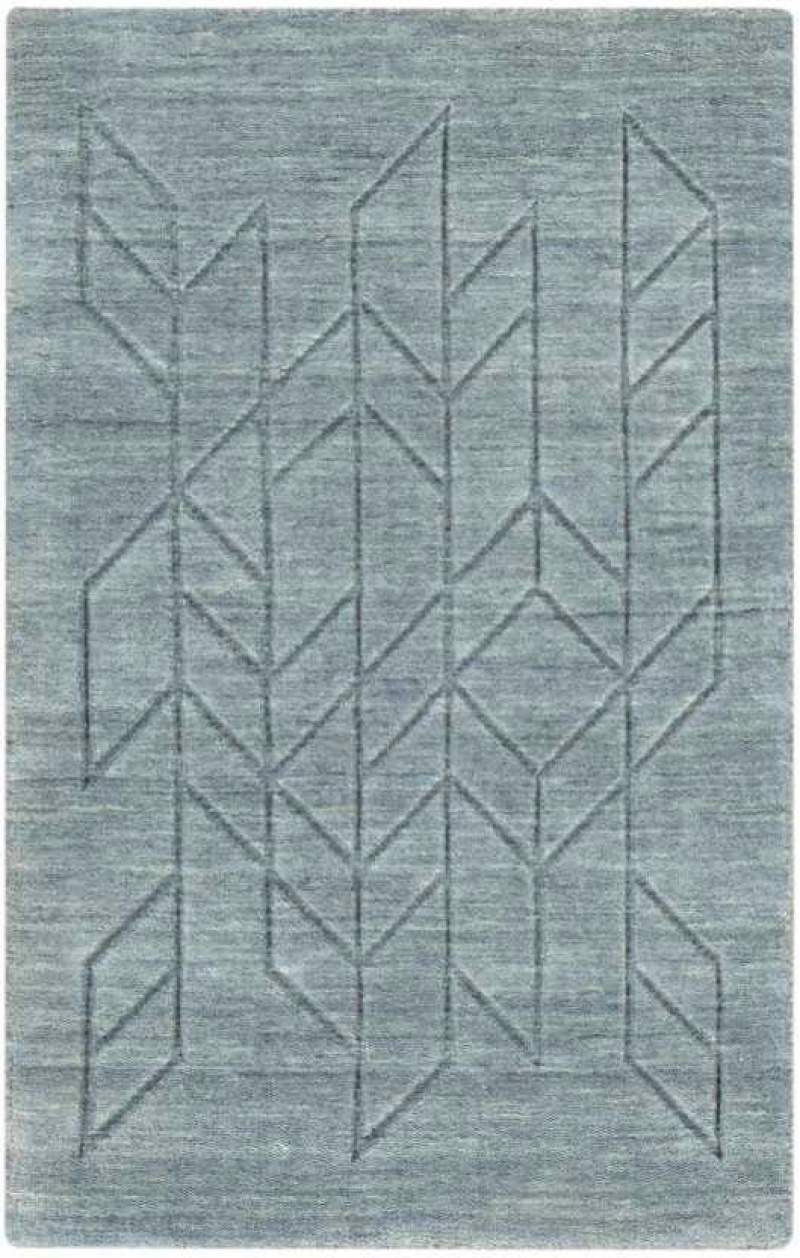 Alessia Blue Wool Contemporary Area Rug