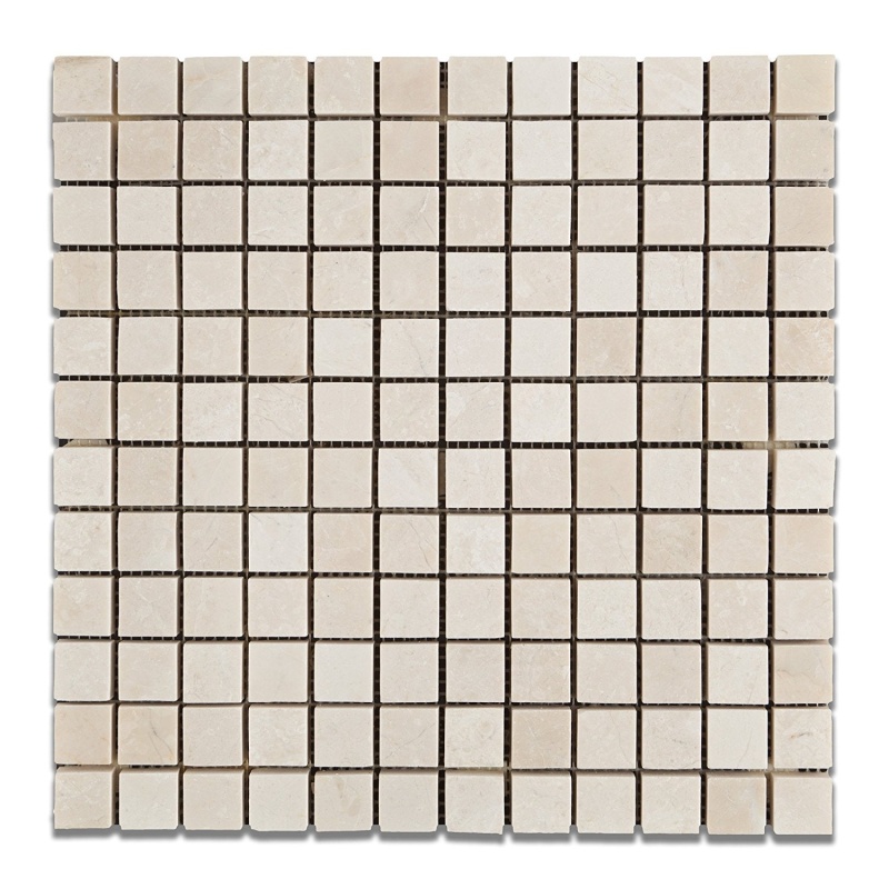 White Pearl Marble Mosaic 1" x 1"