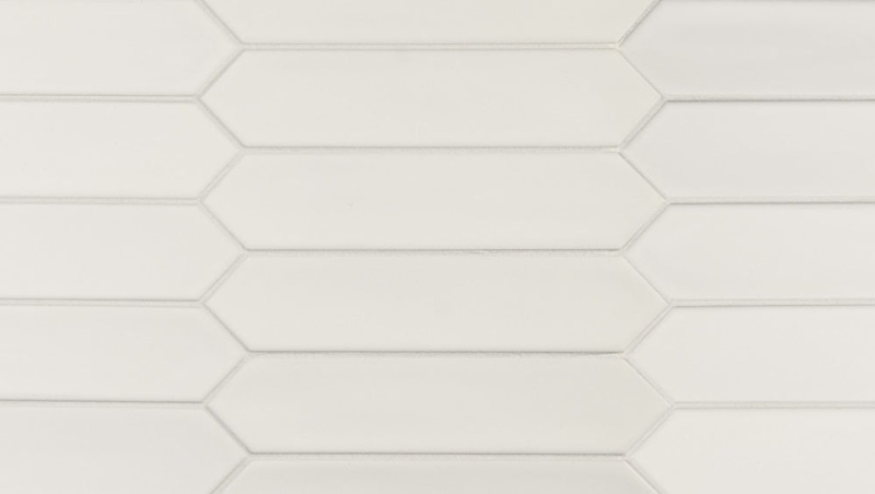 Lanse White Picket Ceramic Tile - Matte - 2" X 10"