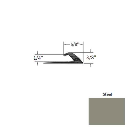 Johnsonite Steel Vinyl Moulding / Trim - 5/8" X 12 Ft (144") X 1/4" Slim Line Transition - Slim Line Transition