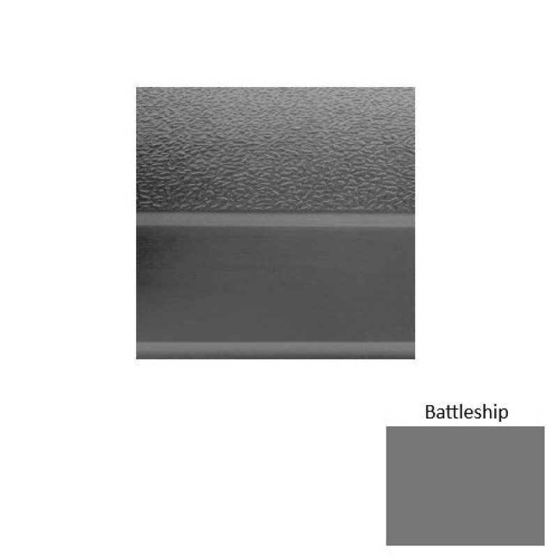 Solid 93 Battleship Textured Rubber (Sq) Stair Tread With Dupont Kevlar - Textured