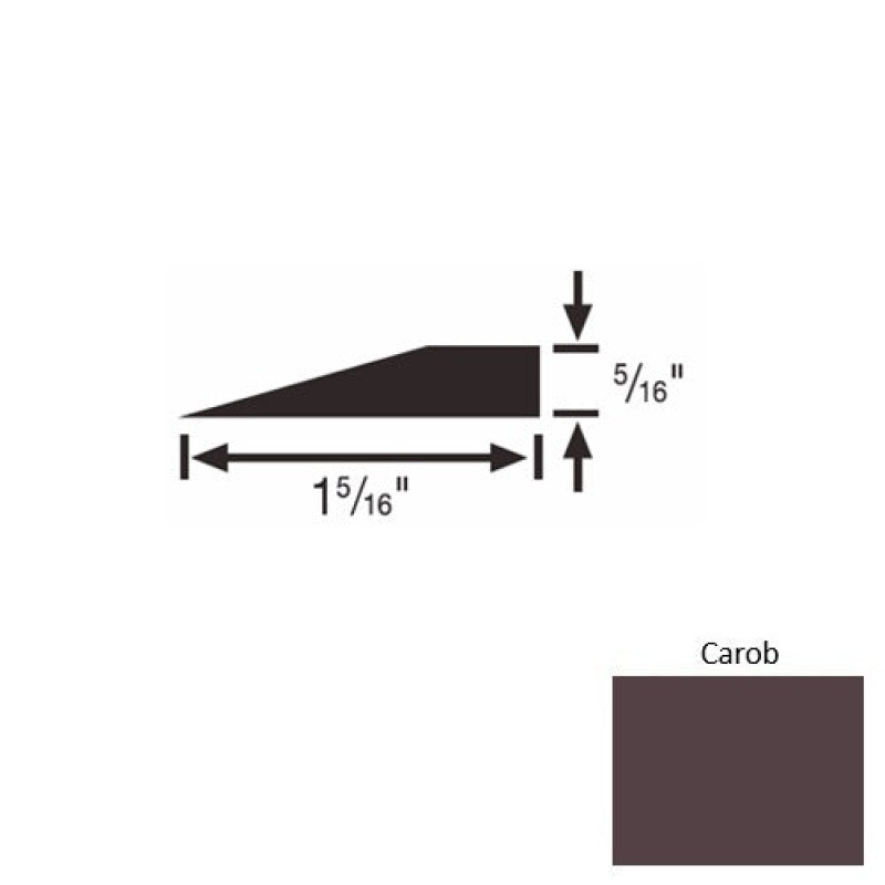 Solid 25 Carob Rubber Reducer Strip - 1 5/16" X 9 Ft (108") X 5/16"