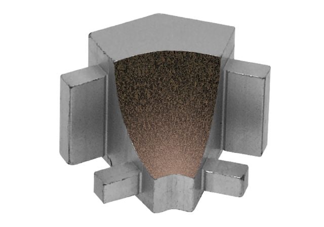 Dilex Ahk 135 Degree Inside Corner Metal Tile Edging Trim - Bronze Textured Color Coated Aluminum - 1/2" X 1"