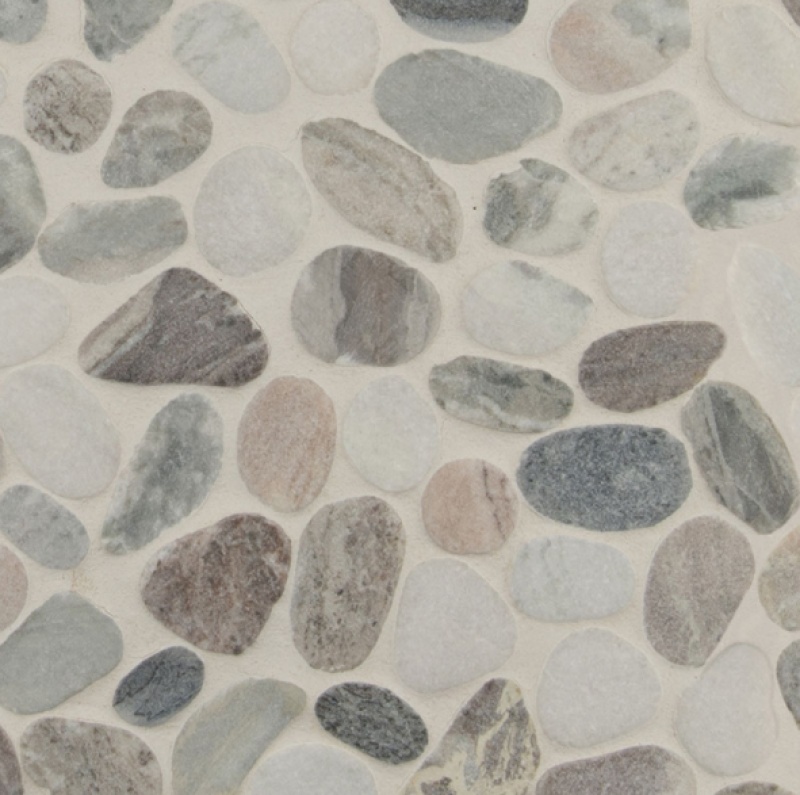 Rio Lago Puebla Greige Marble Pebble - 12" X 12" - Tumbled