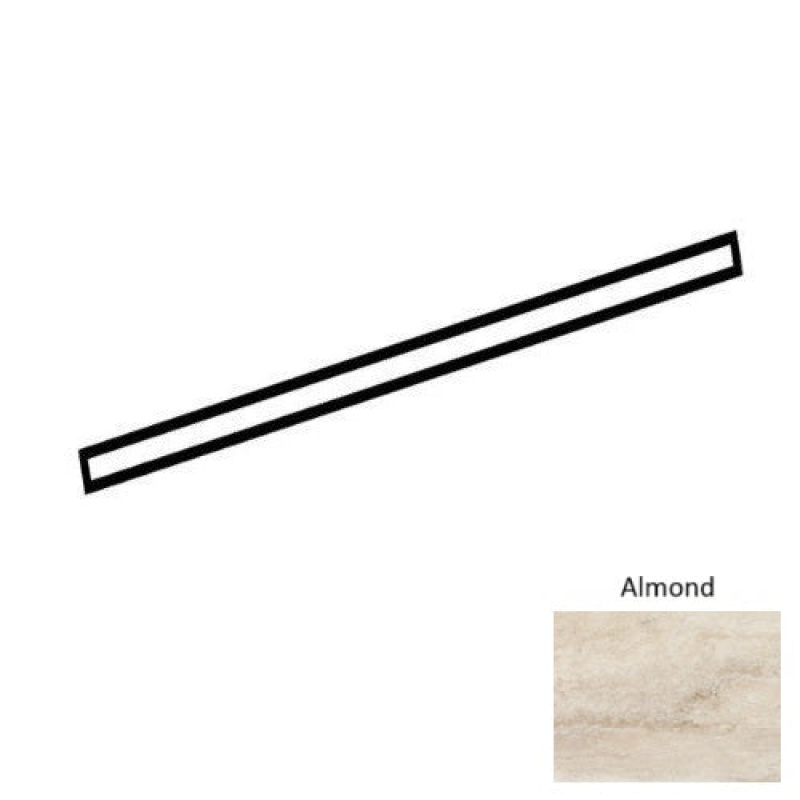Calligo Almond Ceramic Wall Trim 1/2" x 12" Jolly Matte