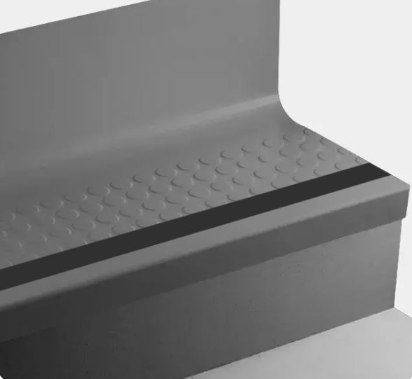 Johnsonite Black Raised Round Rubber Stair Tread Trim