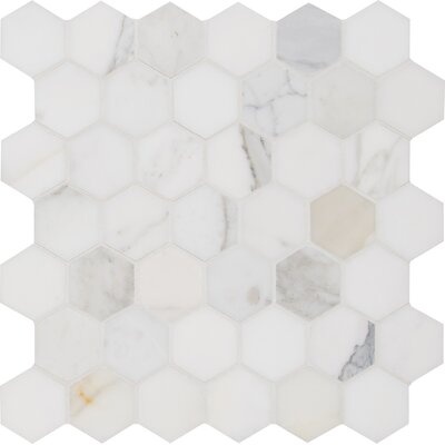 Calacatta Gold Marble Mosaic - 2" X 2" Hexagon - Polished