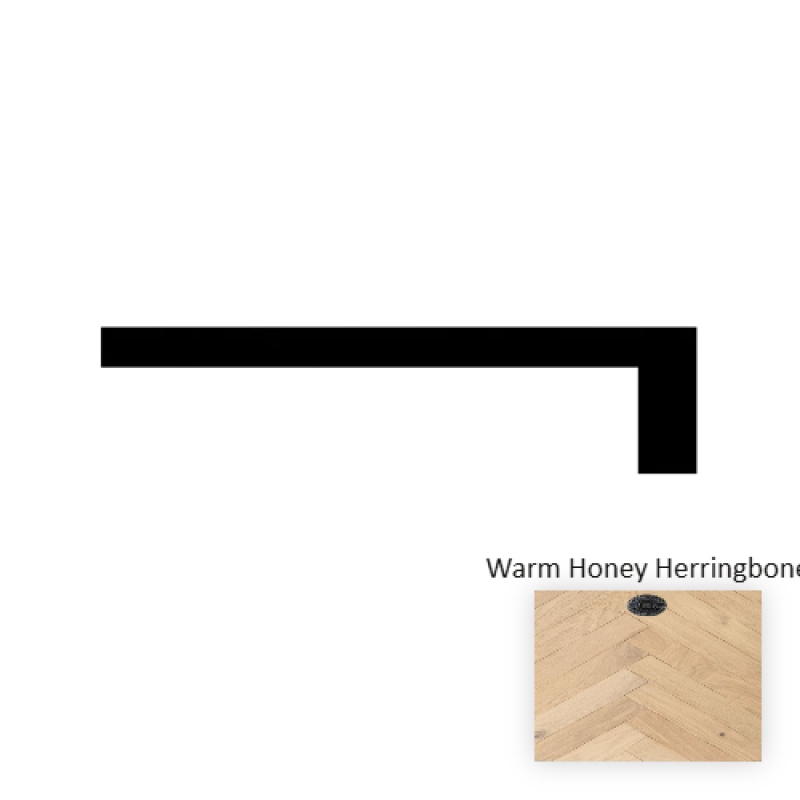 Italia Classics Herringbone Modena Warm Honey Hardwood Moulding / Trim - 94.49" Full Stair Tread - Wire Brushed