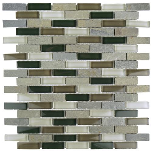 Tessera Subway Stonehenge Stone & Glass Mosaic - Brick - Glossy