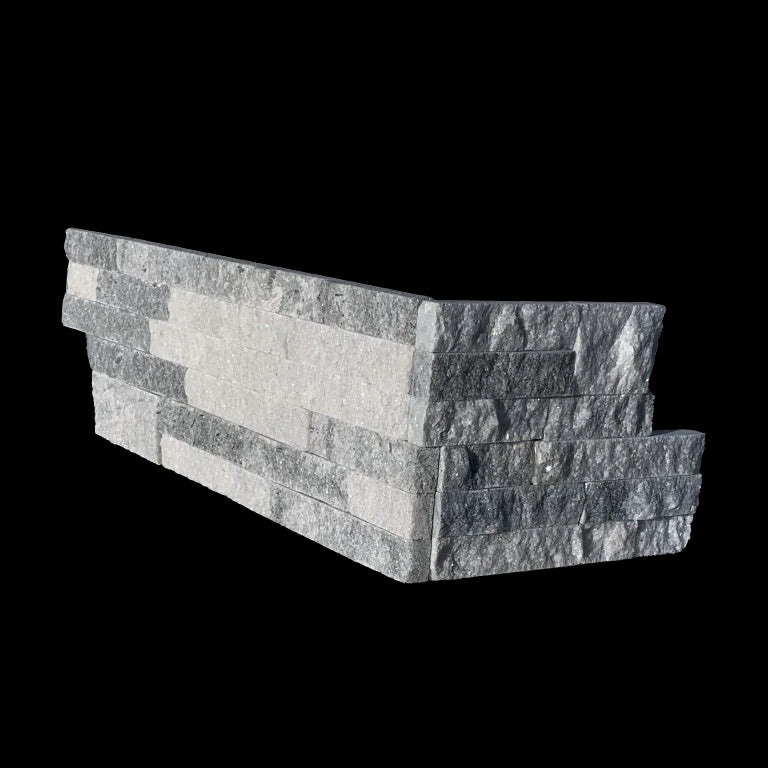 Floral White Slate Ledgestone Corner – Natural Cleft, 6" X 18" X 6"